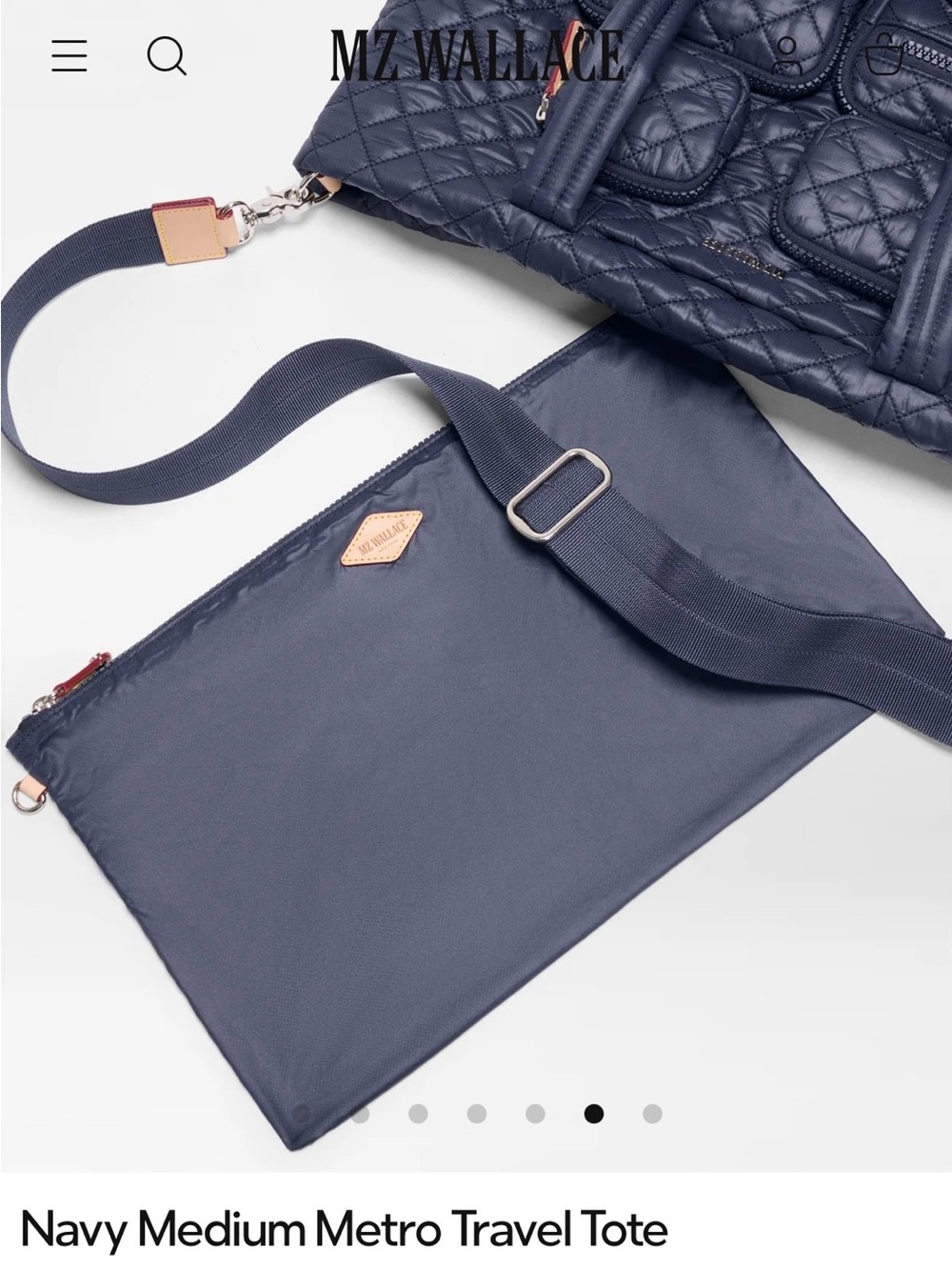 MZ Wallace Quilted Navy Metro Tote - Picture 6 of 14